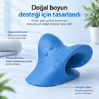 Mavi boyun desteğinin kavisi, çıkıntıları ve tabanı.