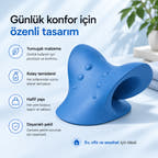 Mavi boyun desteğinin malzeme ve bakım özellikleri.