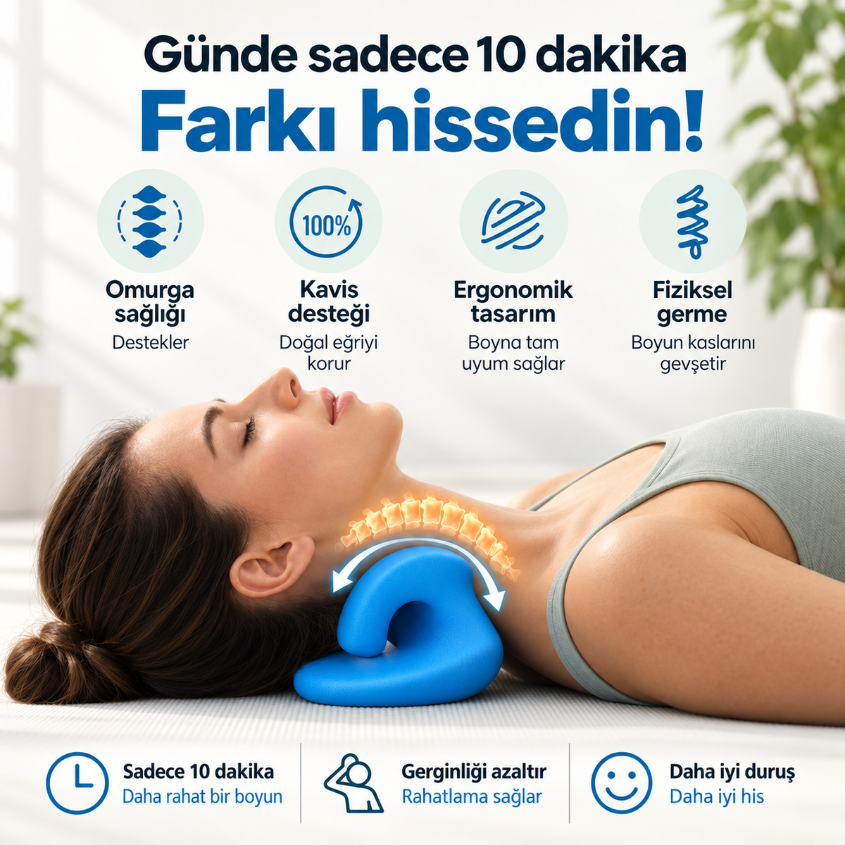 Boyun desteğinin kullanımı ve günlük konfor tasarımı.